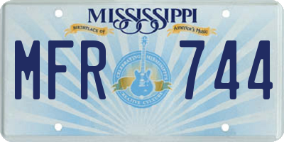 MS license plate MFR744
