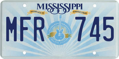 MS license plate MFR745