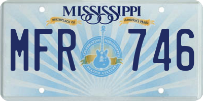MS license plate MFR746