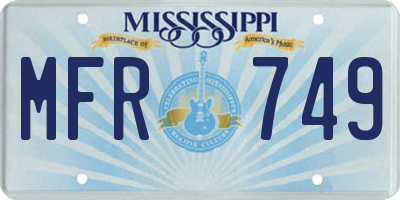 MS license plate MFR749