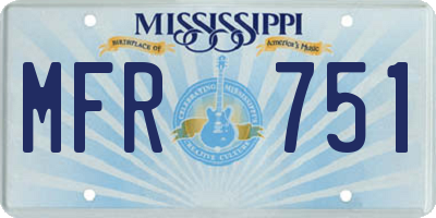 MS license plate MFR751