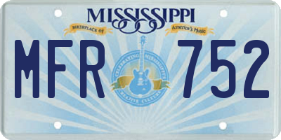 MS license plate MFR752