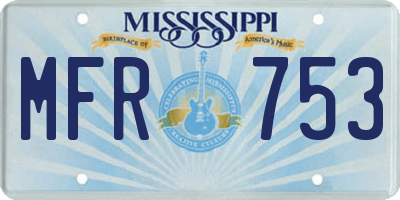 MS license plate MFR753