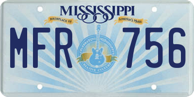 MS license plate MFR756