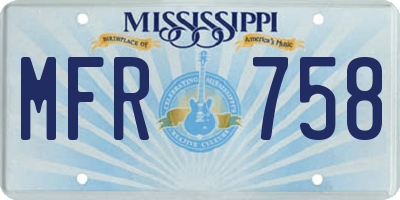 MS license plate MFR758