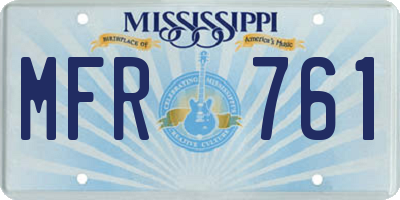 MS license plate MFR761