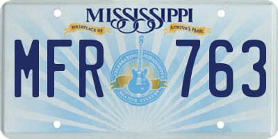 MS license plate MFR763