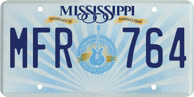 MS license plate MFR764