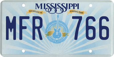 MS license plate MFR766