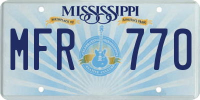 MS license plate MFR770