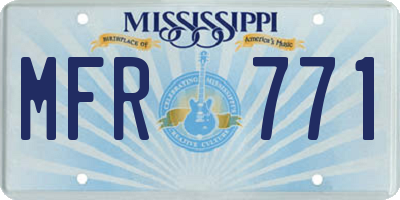 MS license plate MFR771