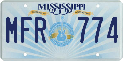 MS license plate MFR774