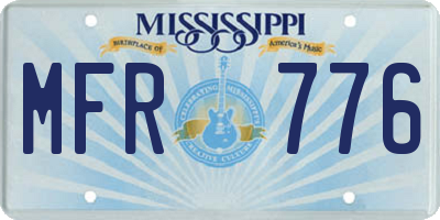 MS license plate MFR776