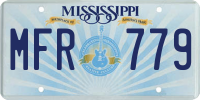 MS license plate MFR779