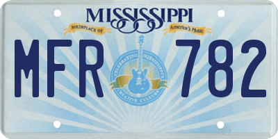 MS license plate MFR782