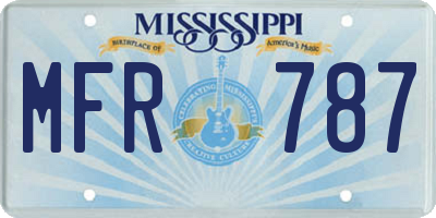 MS license plate MFR787