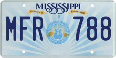 MS license plate MFR788