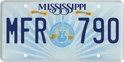 MS license plate MFR790