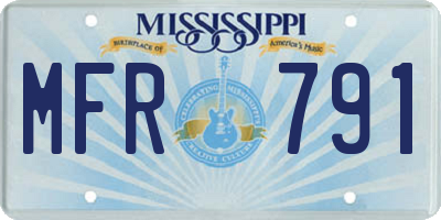 MS license plate MFR791