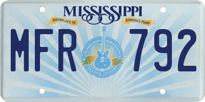 MS license plate MFR792
