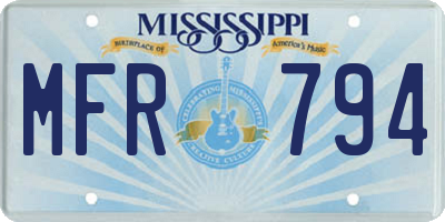 MS license plate MFR794