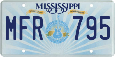 MS license plate MFR795