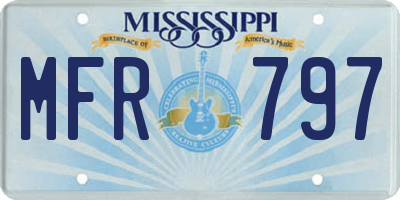 MS license plate MFR797