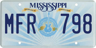 MS license plate MFR798
