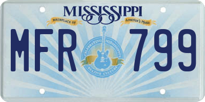 MS license plate MFR799
