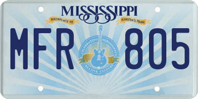 MS license plate MFR805