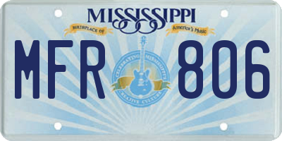 MS license plate MFR806