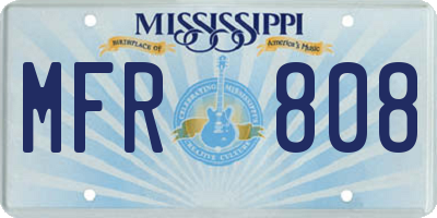 MS license plate MFR808