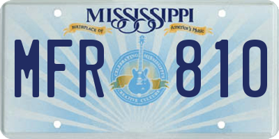 MS license plate MFR810