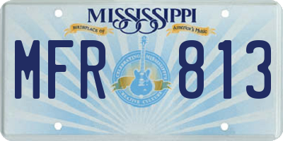 MS license plate MFR813