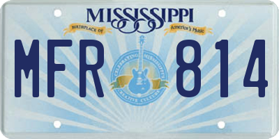 MS license plate MFR814