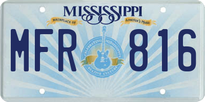 MS license plate MFR816