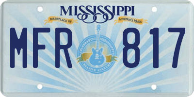 MS license plate MFR817