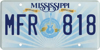MS license plate MFR818
