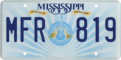 MS license plate MFR819