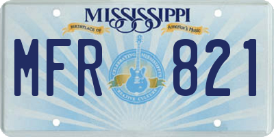 MS license plate MFR821