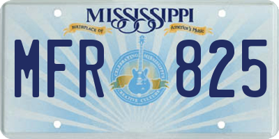 MS license plate MFR825