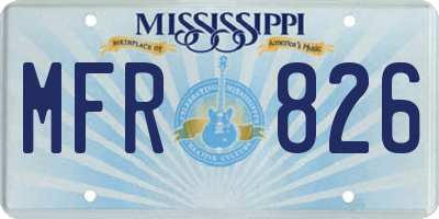 MS license plate MFR826