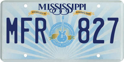 MS license plate MFR827