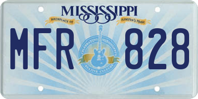 MS license plate MFR828
