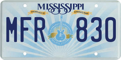 MS license plate MFR830