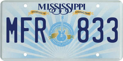 MS license plate MFR833