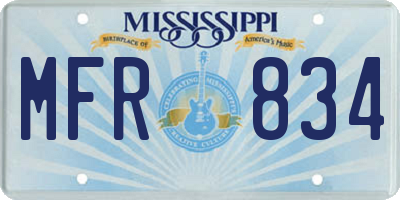 MS license plate MFR834