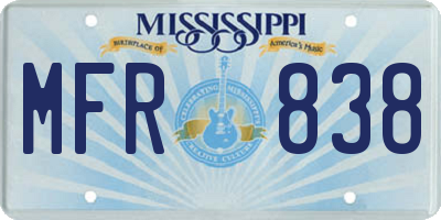 MS license plate MFR838