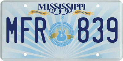 MS license plate MFR839
