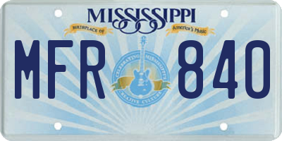 MS license plate MFR840